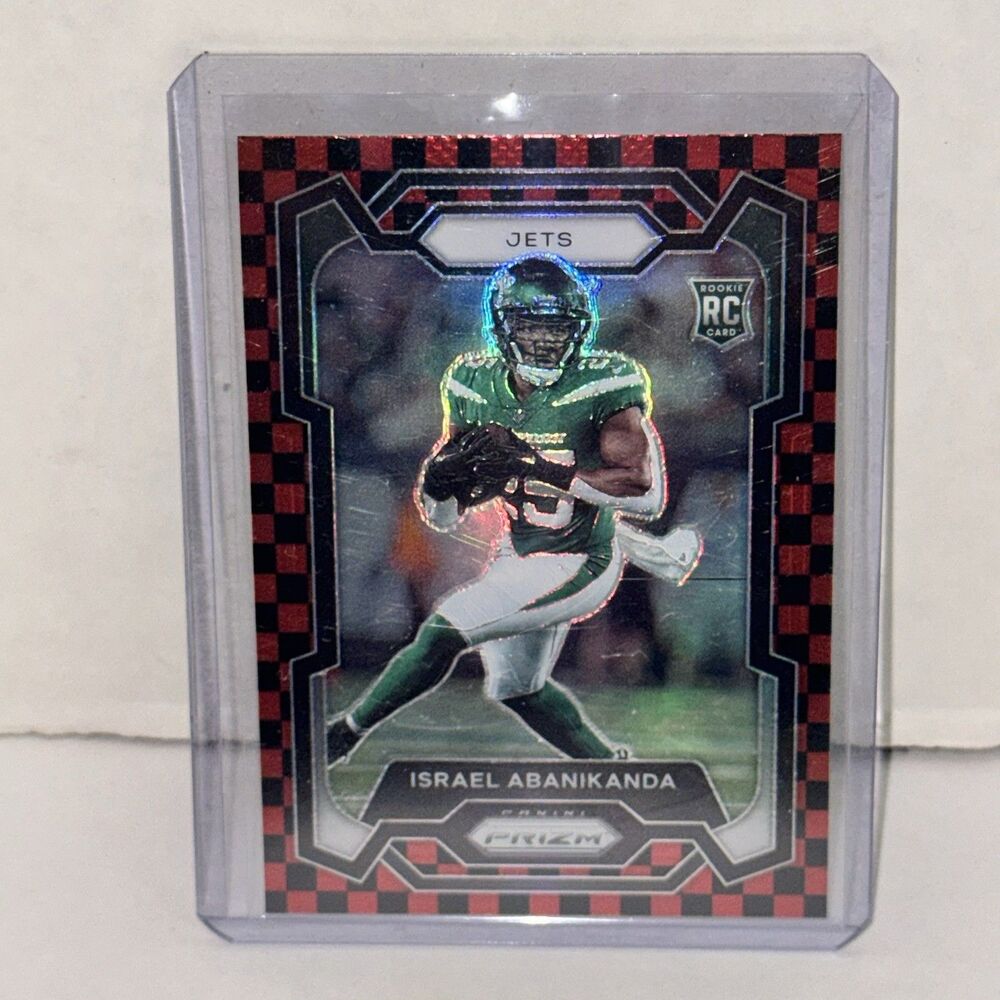 2023 Israel Abanikanda Panini Prizm Rookie Black Red Checkerboard Prizm RC 🔥🔥